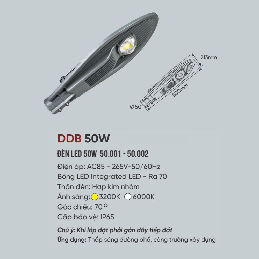 Đèn đường LED solar Anfaco DDB 50W