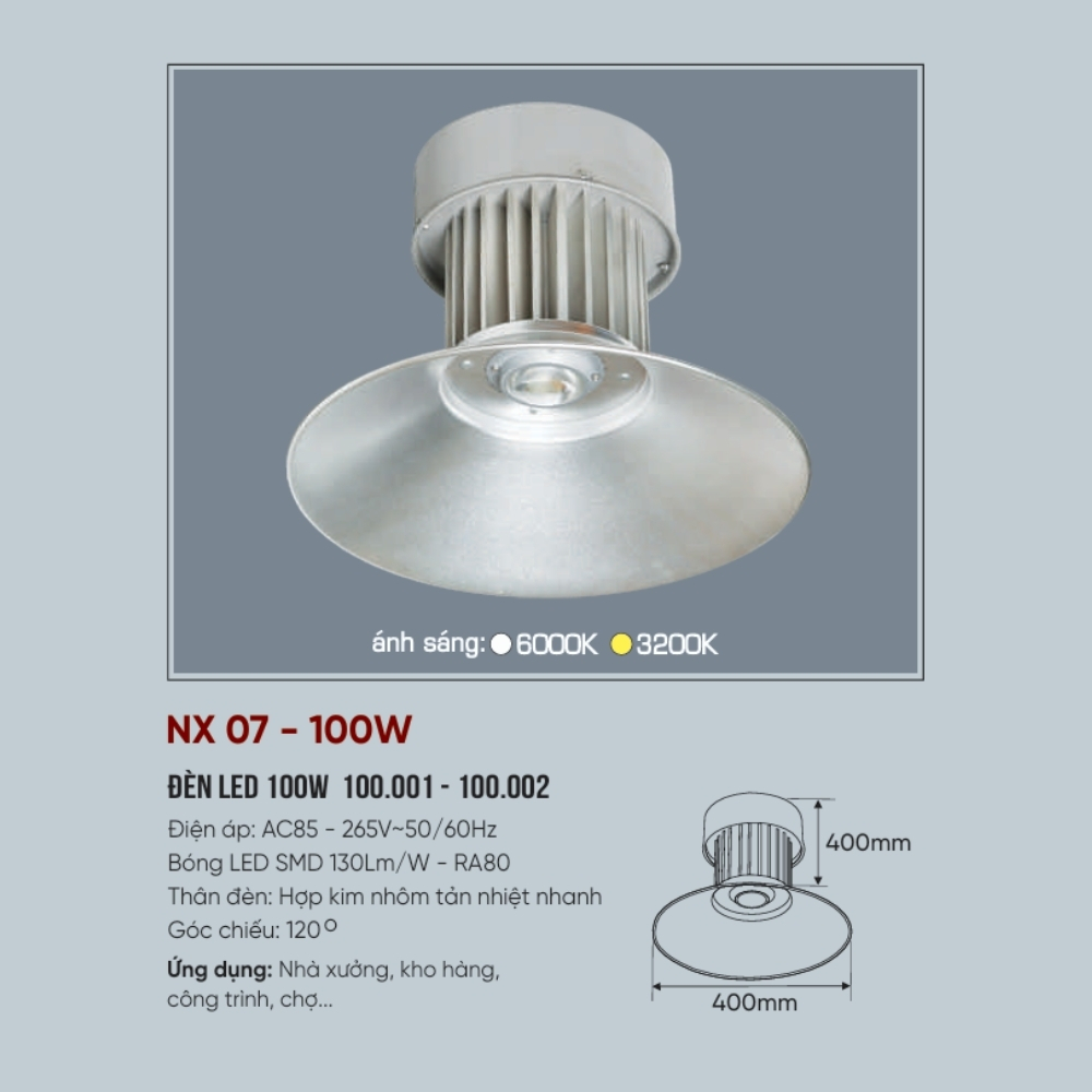 Đèn LED nhà xưởng highbay Anfaco NX 07 - 100W