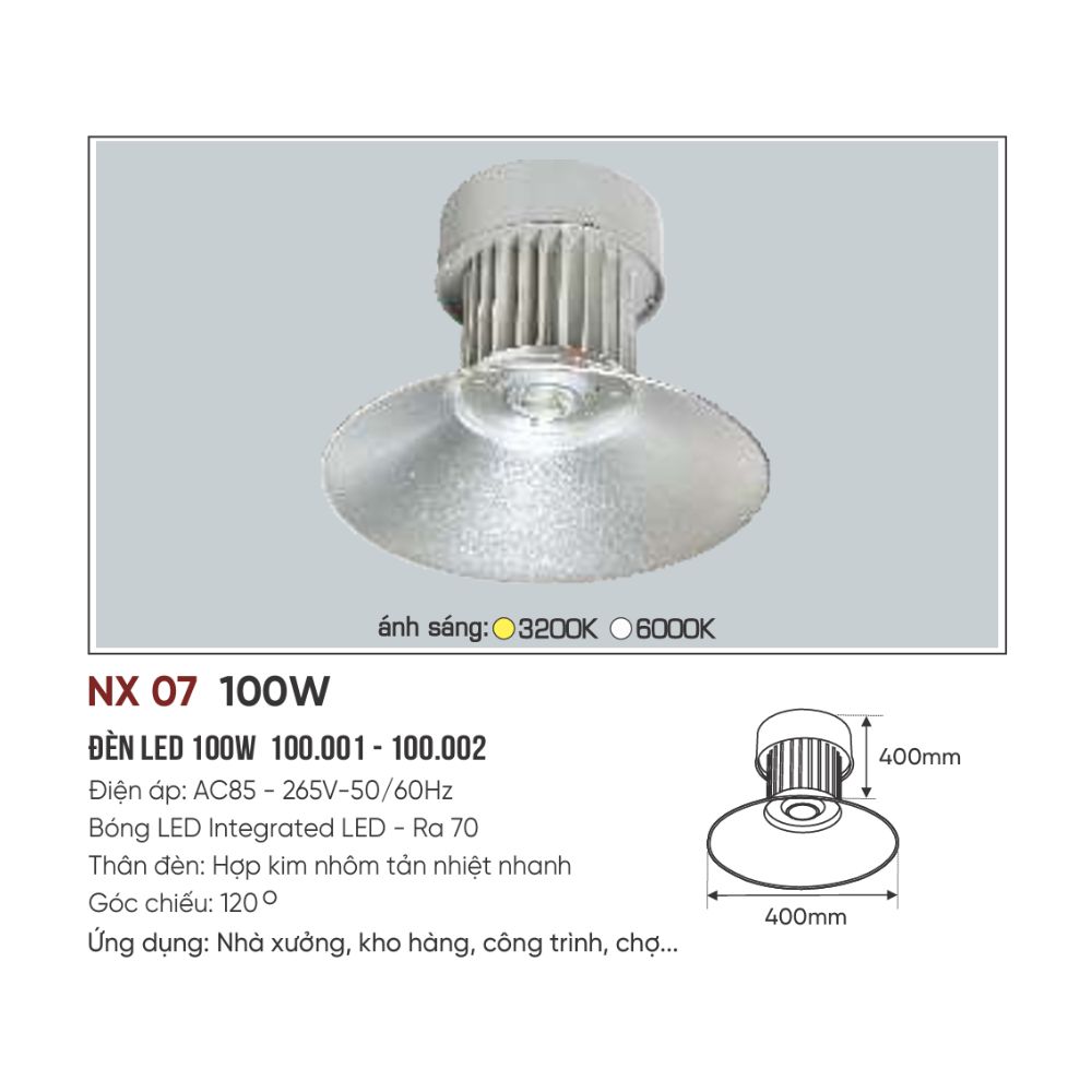 Đèn LED nhà xưởng highbay Anfaco NX 07 - 100W