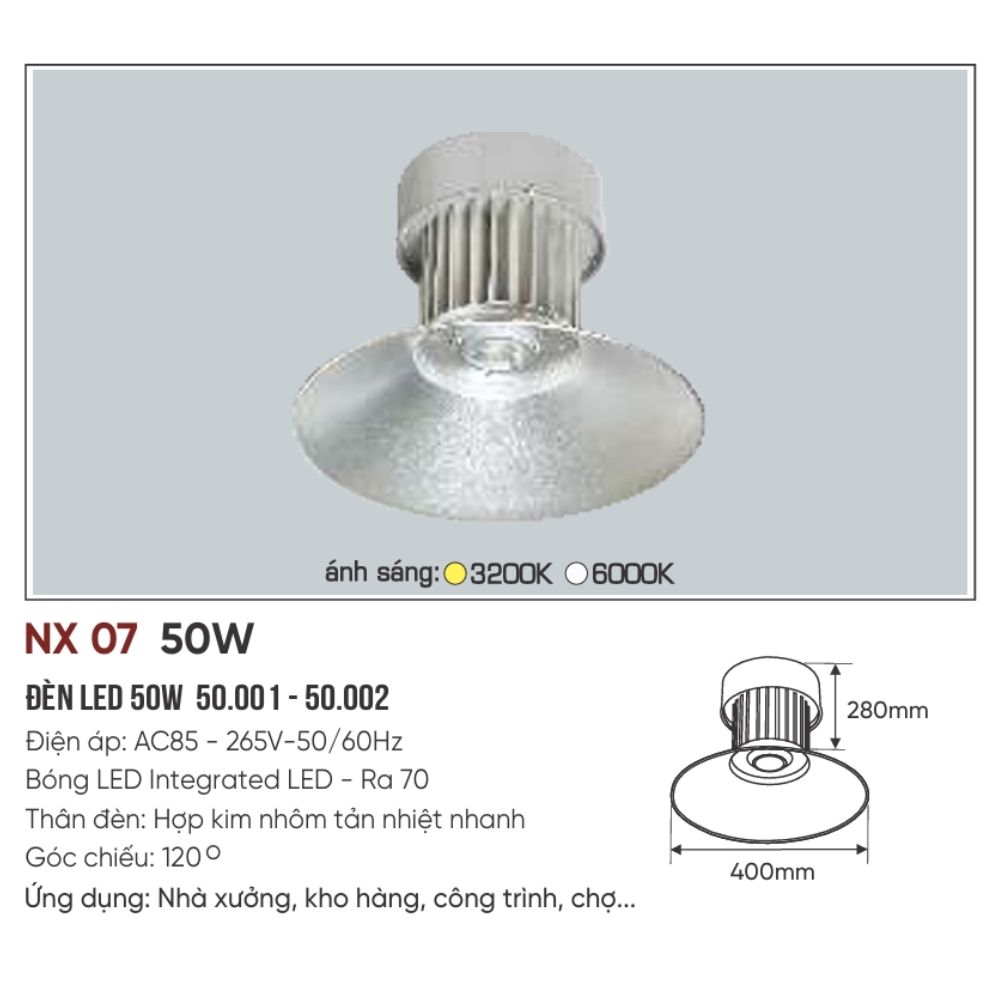 Đèn LED nhà xưởng highbay Anfaco NX 07 - 50W