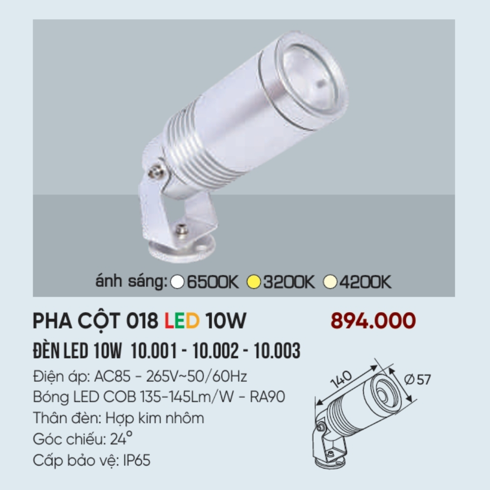 Đèn LED pha rọi cột Anfaco PHA CỘT 018 LED 10W