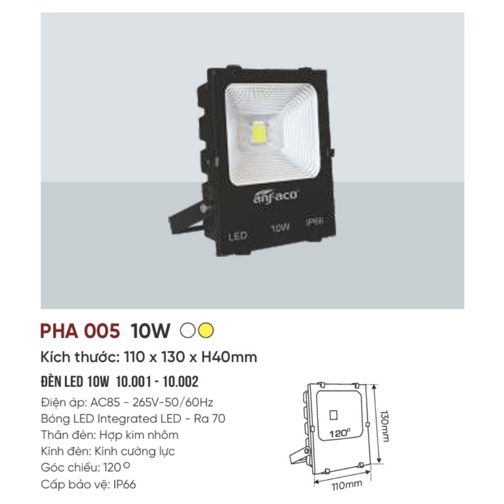 Đèn pha LED Anfaco PHA LED 005 - 10W