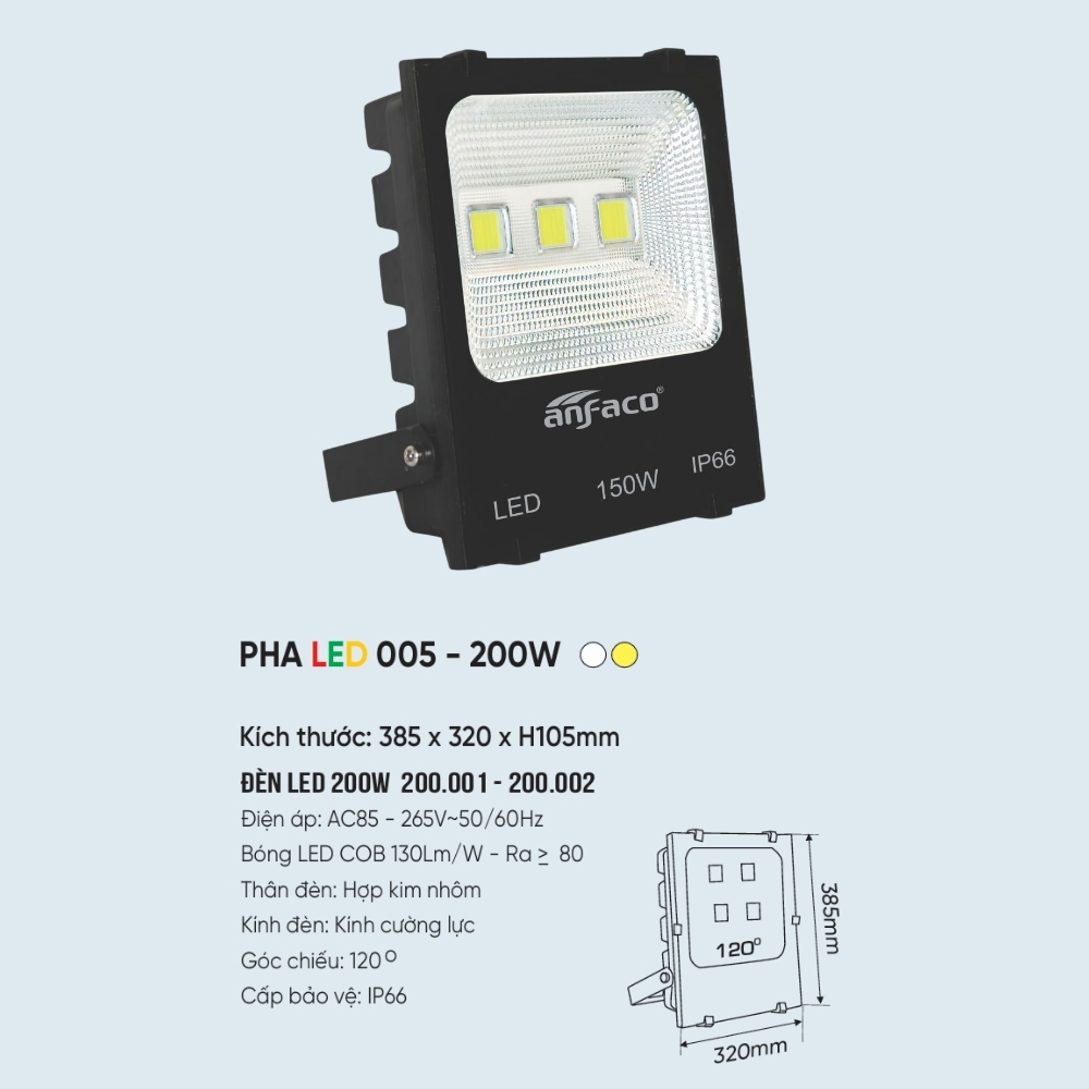 Đèn pha LED Anfaco PHA LED 005 - 200W