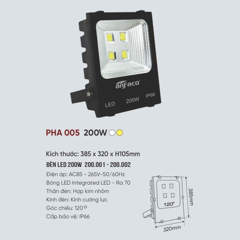 Đèn pha LED Anfaco PHA LED 005 - 200W