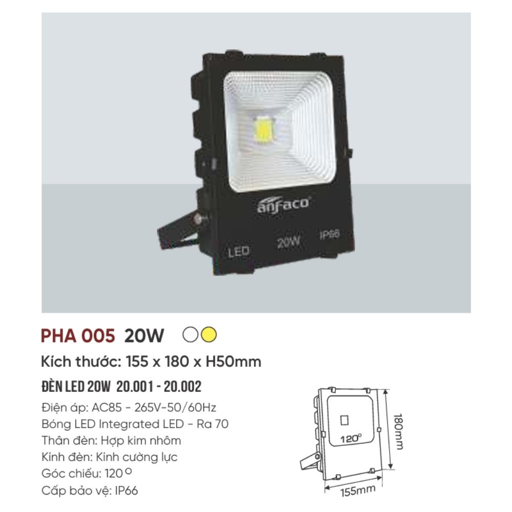 Đèn pha LED Anfaco PHA LED 005 - 20W