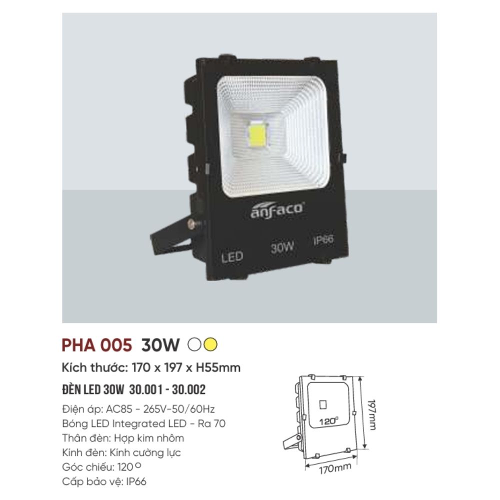 Đèn pha LED Anfaco PHA LED 005 - 30W