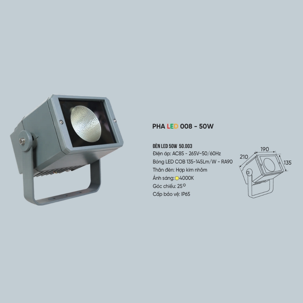 Đèn LED pha rọi cột Anfaco PHA LED 008 - 50W