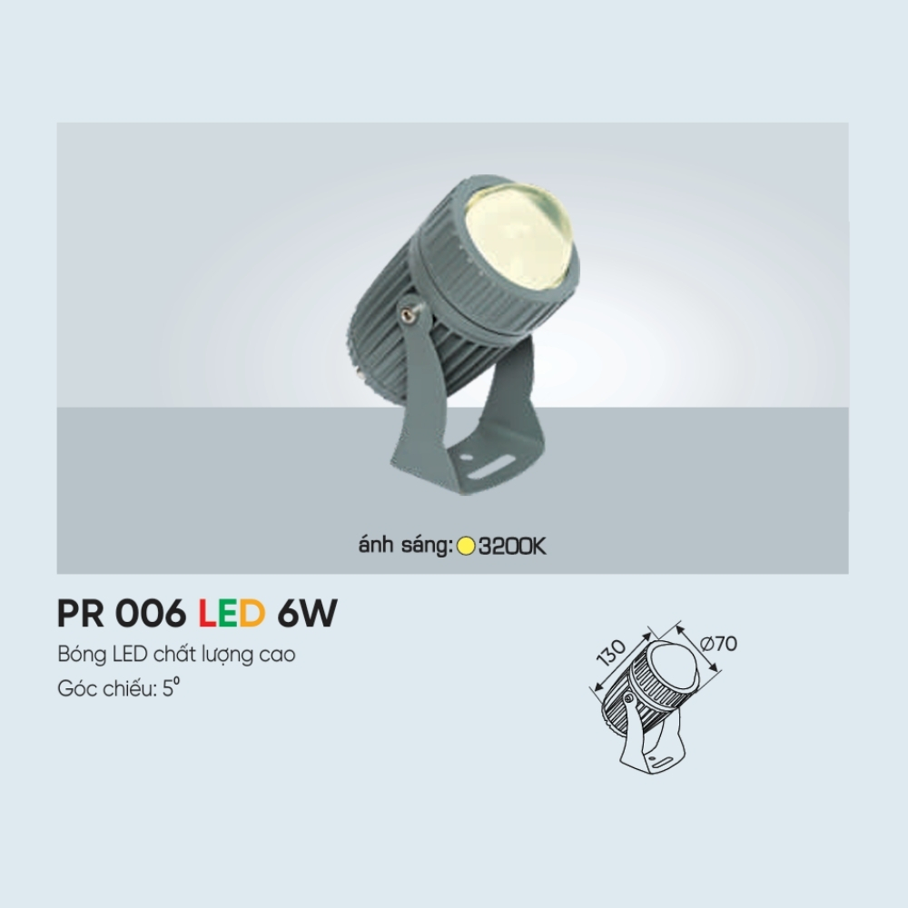 Đèn LED pha rọi cột Anfaco PR 006 LED 6W