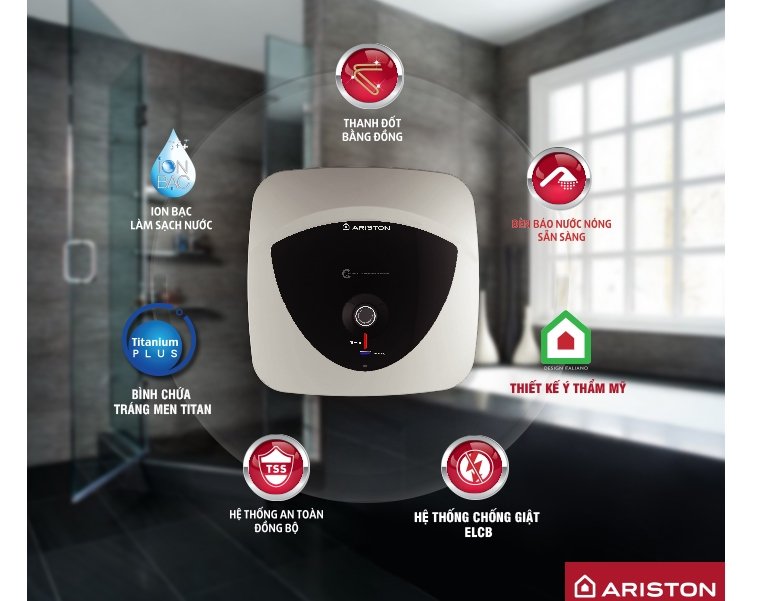 Máy nước nóng gián tiếp Andris Lux 6UE/BE Ariston