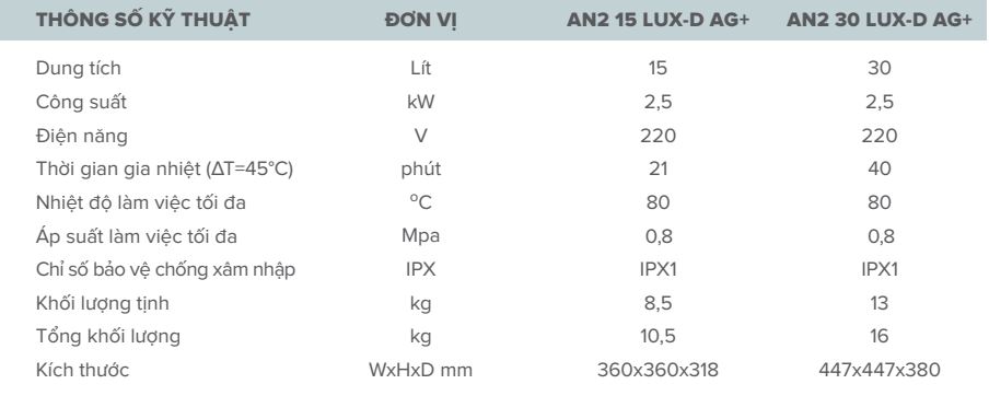 Máy nước nóng gián tiếp Andris Lux-D Ariston AN2 LUX-D