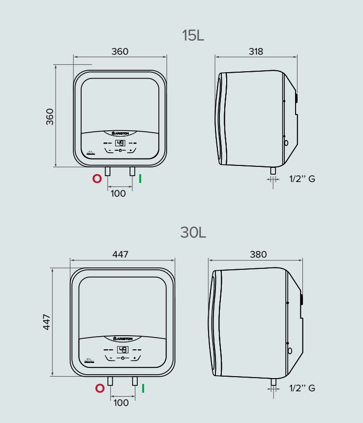 Máy nước nóng gián tiếp Andris Lux-D Ariston AN2 LUX-D