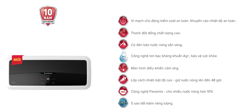 Máy nước nóng gián tiếp Slim2 Lux-D Ariston SL2 LUX-D