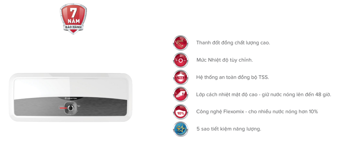 Máy nước nóng gián tiếp Slim2 R 20/30L Ariston SL2 20/30 R