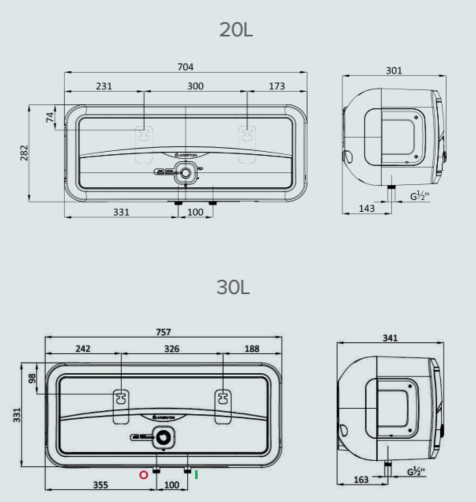 Máy nước nóng gián tiếp Slim2 R 20/30L Ariston SL2 20/30 R