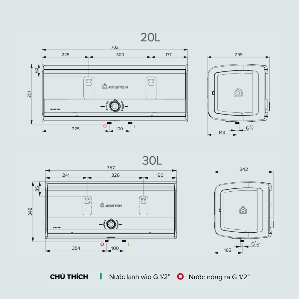 Máy nước nóng gián tiếp Slim3 RS Ariston