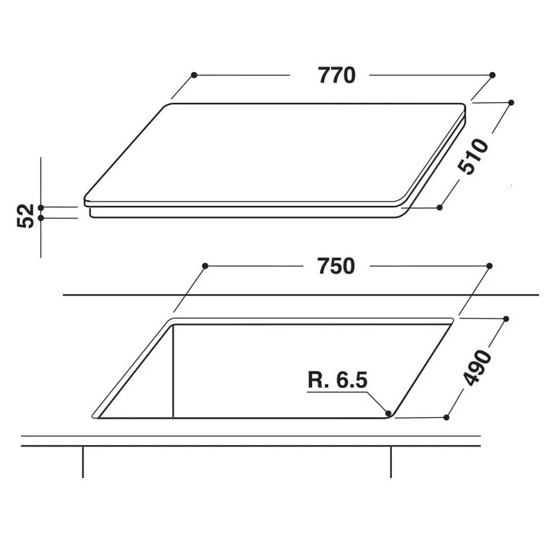 Bếp điện từ 80cm 4 vùng nấu lắp âm Ariston NIS 841 F B AUS