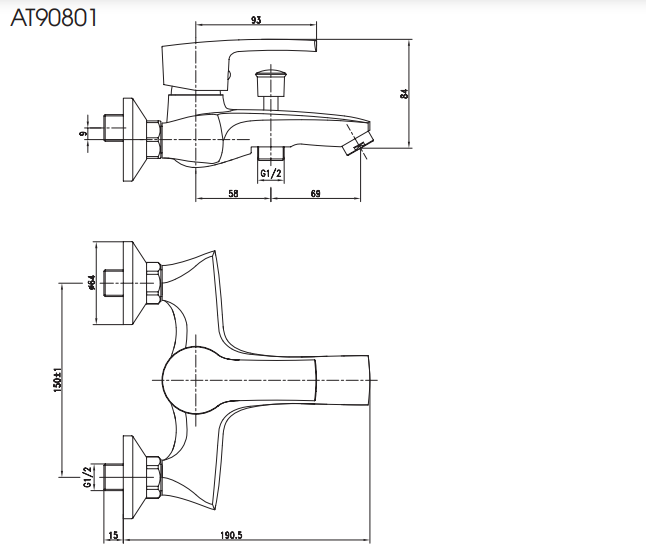 Củ sen tắm nóng lạnh ATMOR AT90801