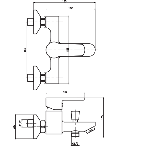 Bộ sen tắm nóng lạnh Basic ATMOR AT21121