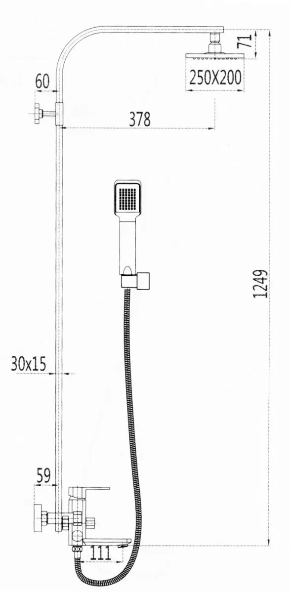 Bộ vòi sen cây nóng lạnh ATMOR AT4364A 1m185