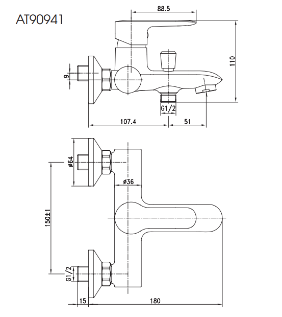 Củ sen tắm nóng lạnh ATMOR AT90941