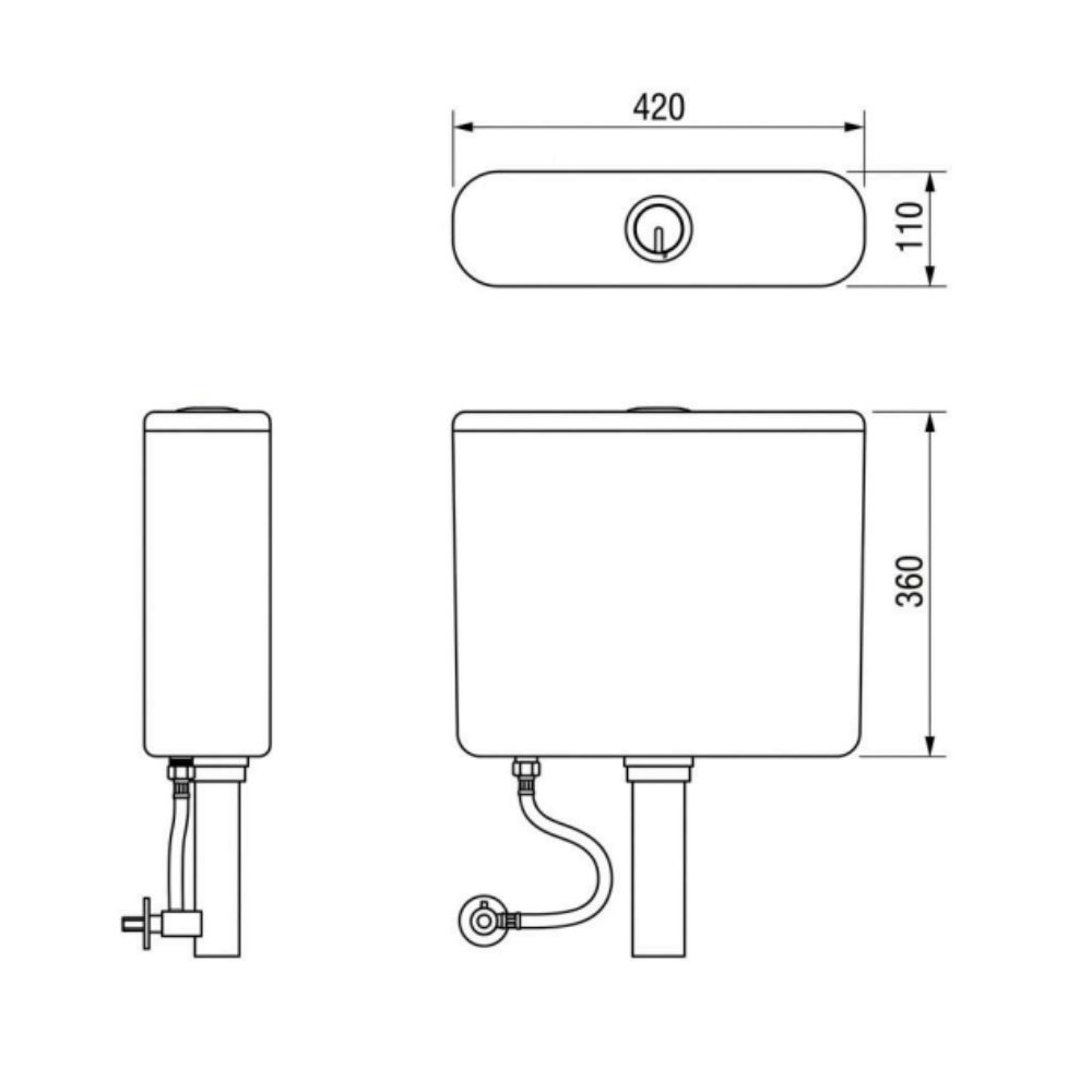 Két nước xí xổm treo tường xả nhấn ATMOR AT4406