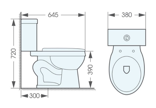 Bồn cầu 2 khối ATMOR AT2112 nắp êm xả nhấn