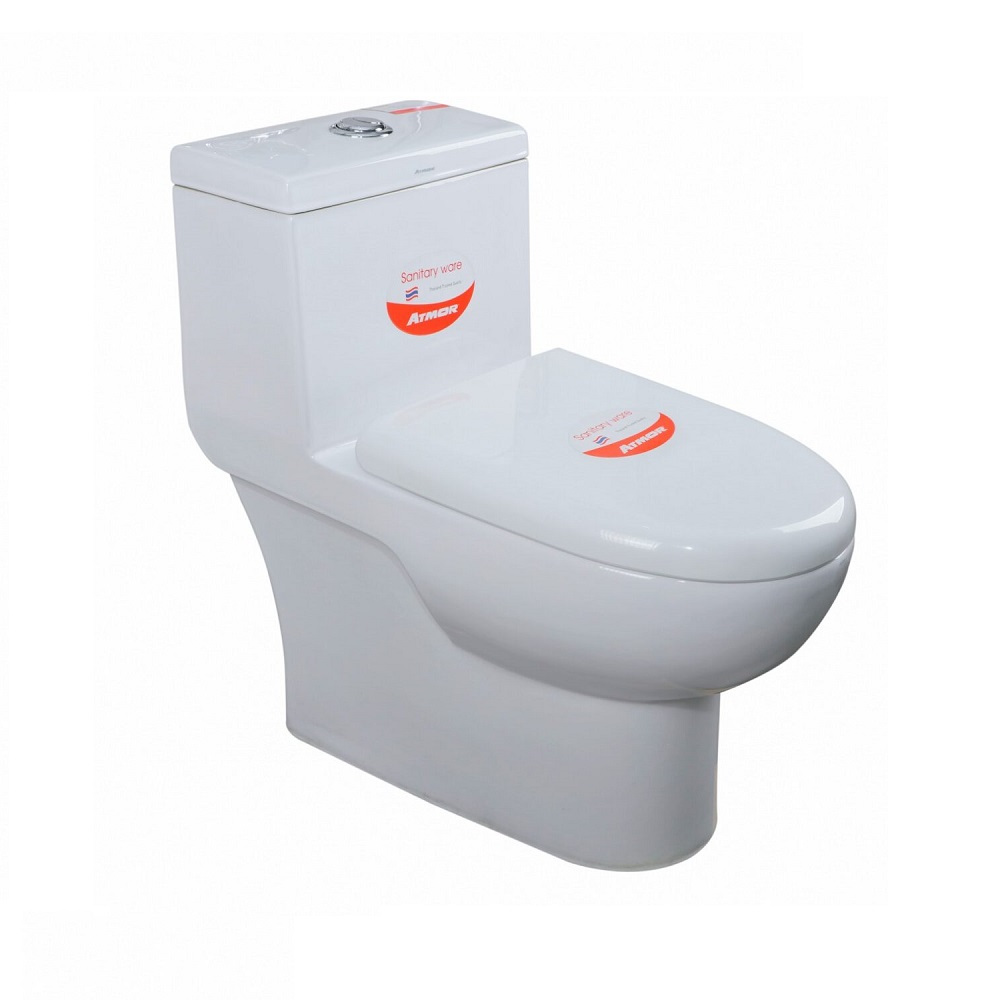 Bồn cầu 1 khối ATMOR AT518 nắp êm xả nhấn