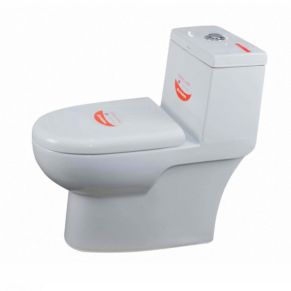 Bồn cầu 1 khối ATMOR AT518 nắp êm xả nhấn