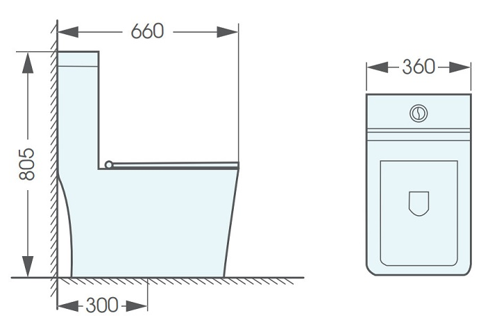 Bồn cầu 1 khối ATMOR AT8869 nắp êm xả nhấn