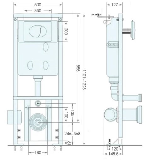 Bộ bồn cầu treo tường ATMOR AT2155W+AT200-G2
