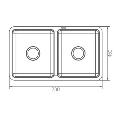 Chậu rửa chén 2 hố 78x45cm ATMOR AT-578A (AT578A)