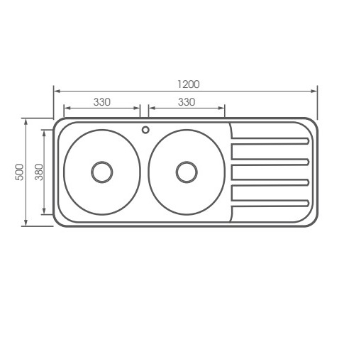Chậu rửa chén 2 hố 1 cánh 120x50cm ATMOR AT-A19 (ATA19)