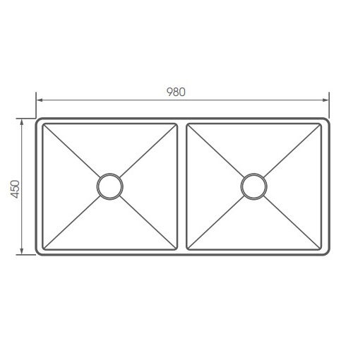 Chậu rửa chén 2 hố âm bàn 98x45cm ATMOR AT-S01 (ATS01)