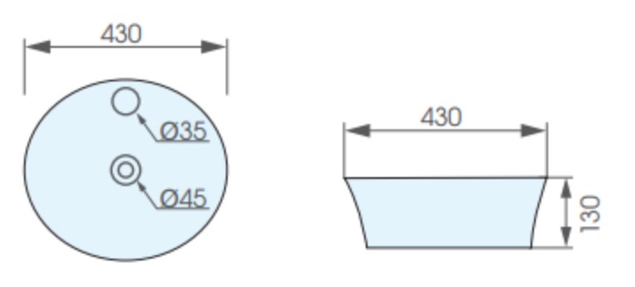 Chậu lavabo đặt bàn ATMOR AT40307