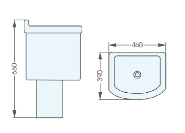 Chậu rửa dịch vụ lavabo đặt sàn ATMOR AT4327