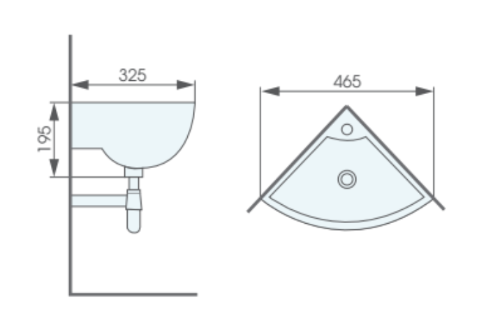 Chậu rửa lavabo treo tường ATMOR AT01 đặt góc