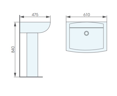 Chậu rửa lavabo treo tường ATMOR AT3032 chân dài