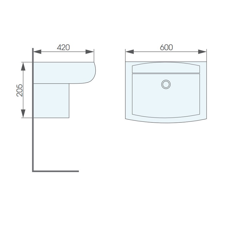Chậu rửa lavabo treo tường ATMOR AT502 chân lửng