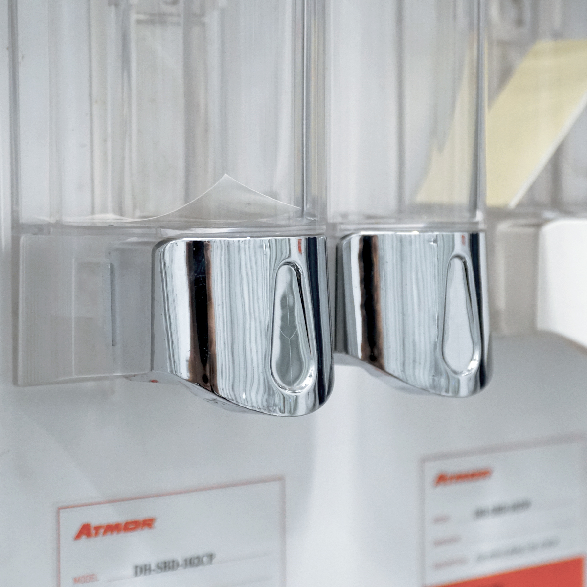 Hộp nhấn xà phòng đôi 500mlx2 ATMOR DH-SBD-102CP (DHSBD102CP)