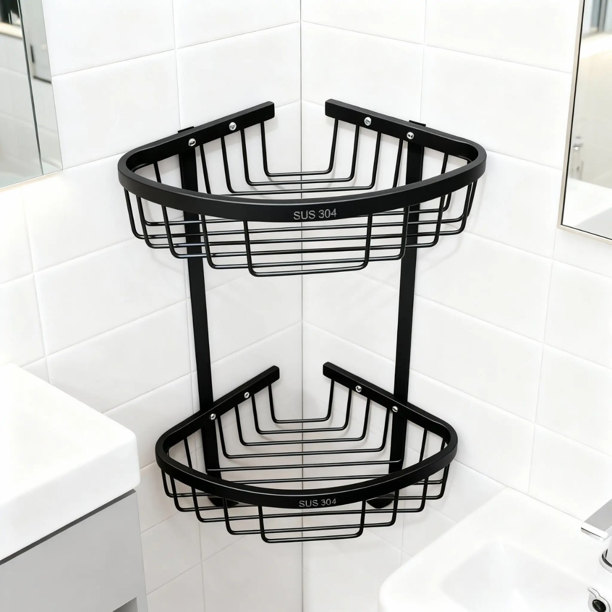 Kệ góc tường Inox 2 tầng ATMOR AT60321MB