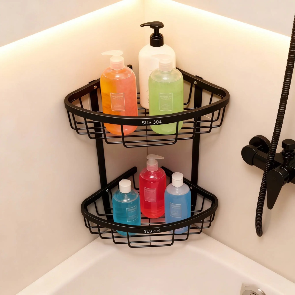 Kệ góc tường Inox 2 tầng ATMOR AT60321MB