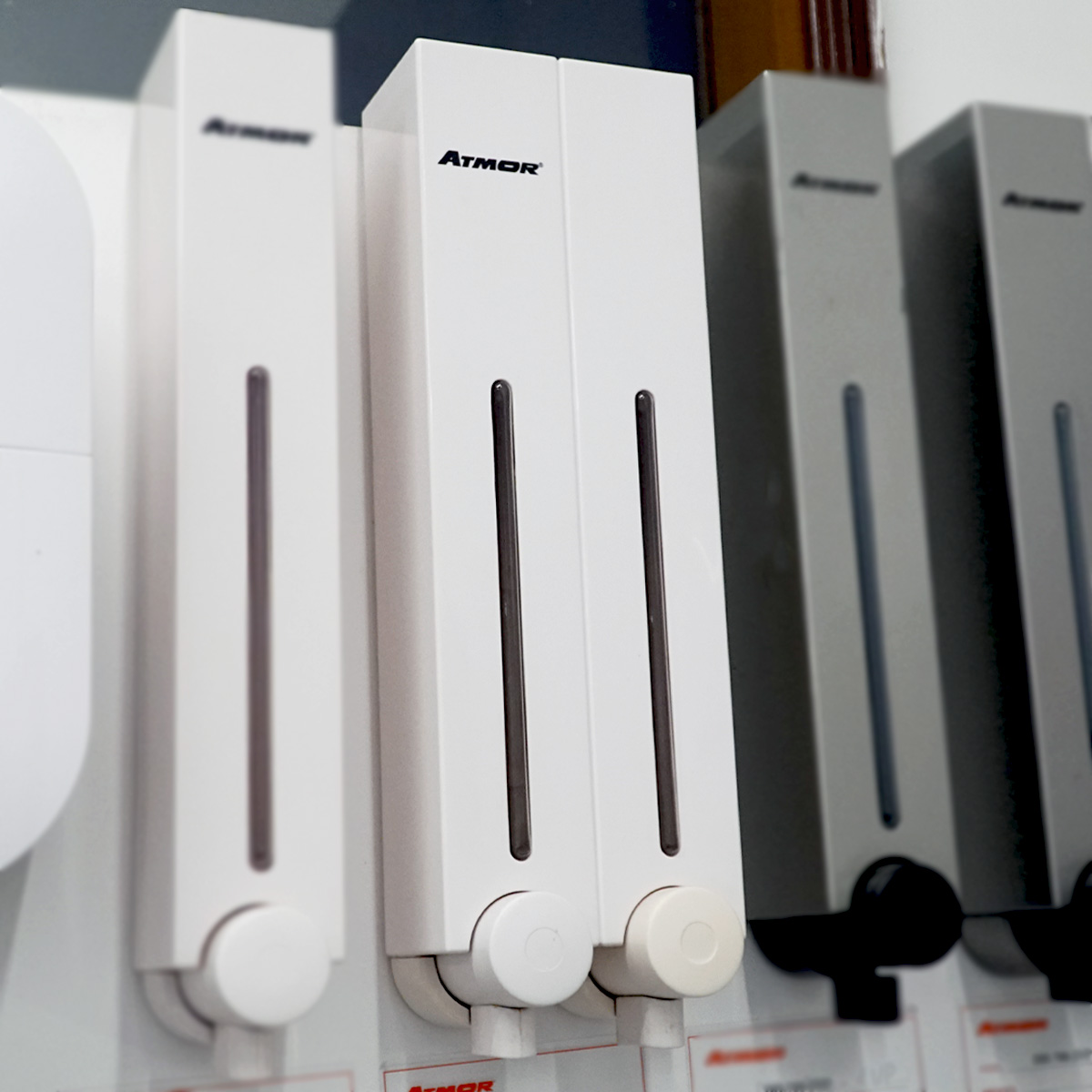 Hộp nhấn xà phòng đôi 500mlx2 ATMOR DH-700-2W (DH7002W)