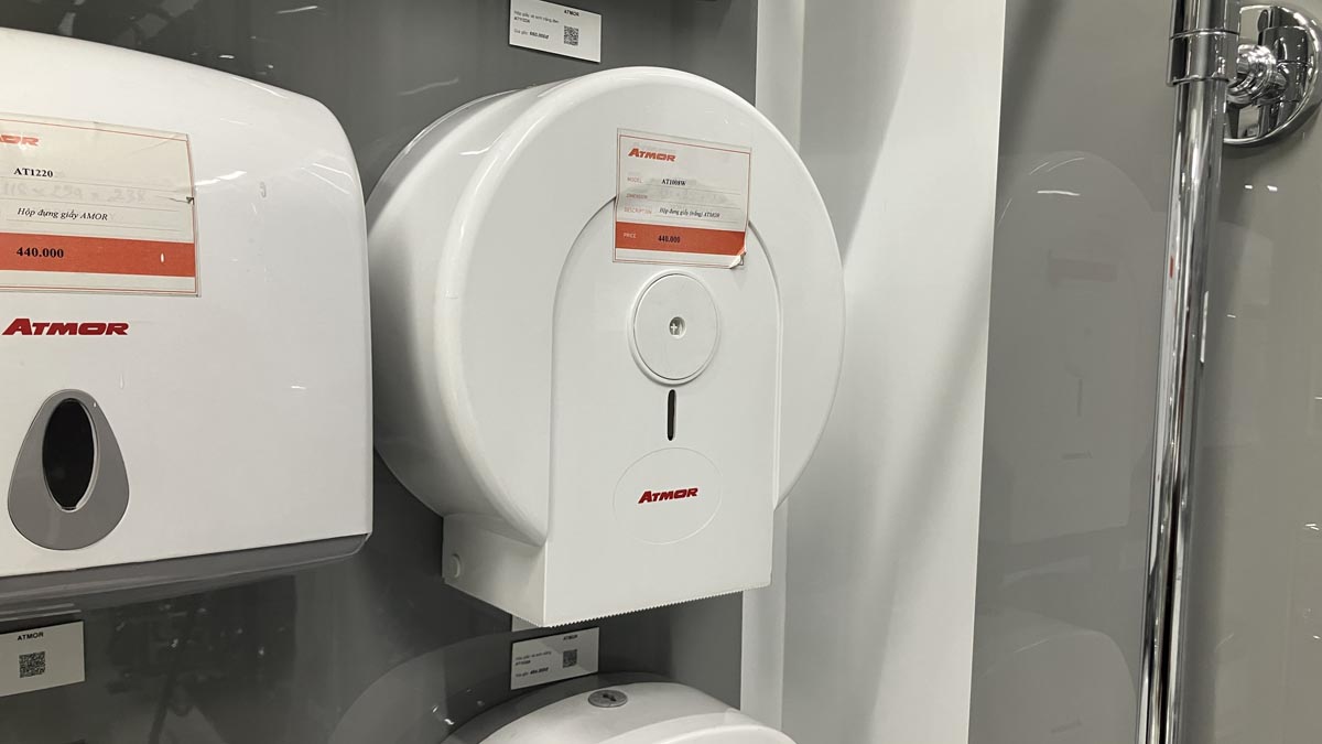 Hộp giấy vệ sinh trắng ATMOR AT1008W