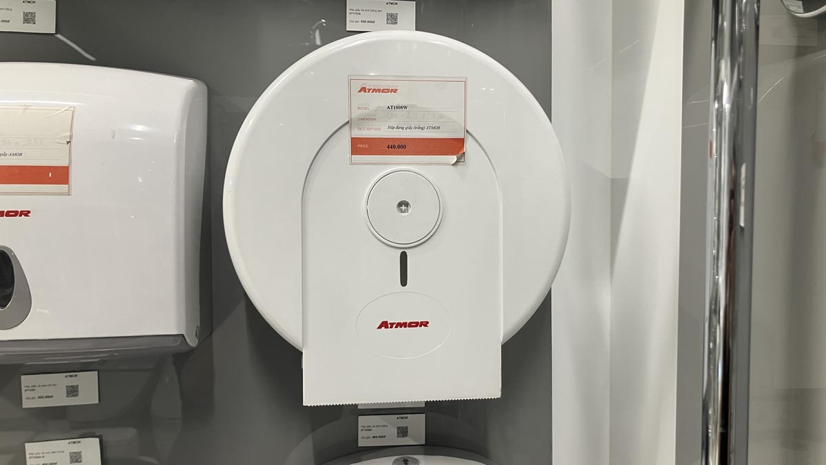 Hộp giấy vệ sinh trắng ATMOR AT1008W