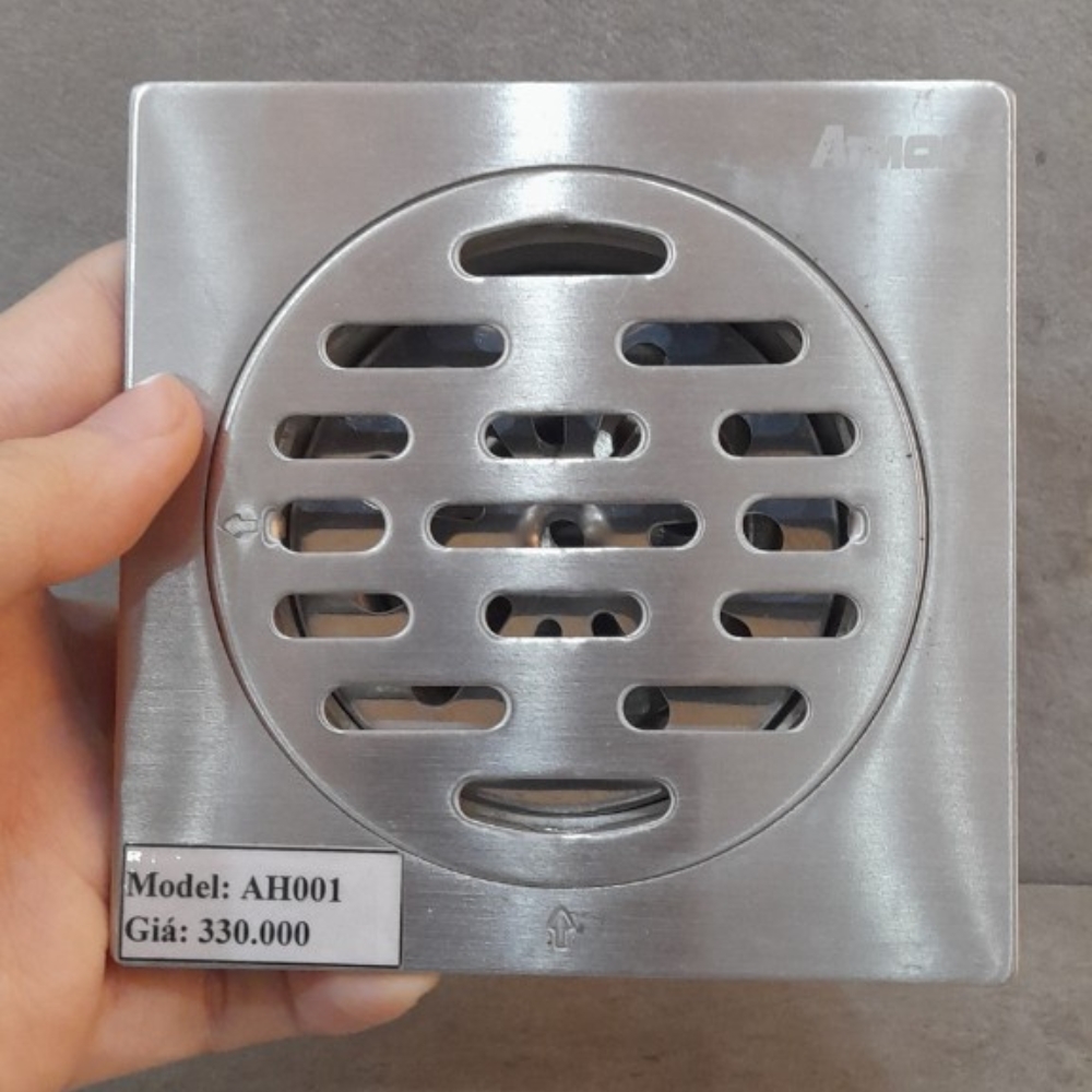 Phễu thoát sàn inox 10x10cm ATMOR AH001