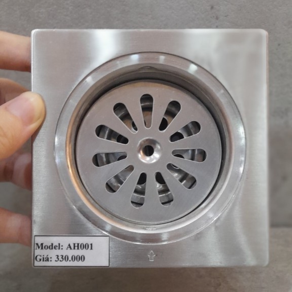 Phễu thoát sàn inox 10x10cm ATMOR AH001