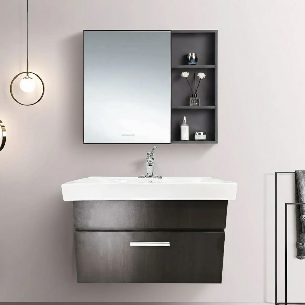 Bộ tủ lavabo gỗ và tủ gương ATMOR-HOCKEO-2