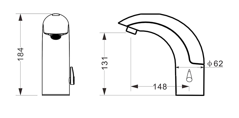 Vòi chậu cảm ứng nóng lạnh dùng pin ATMOR AT-1301(DC) (AT1301)