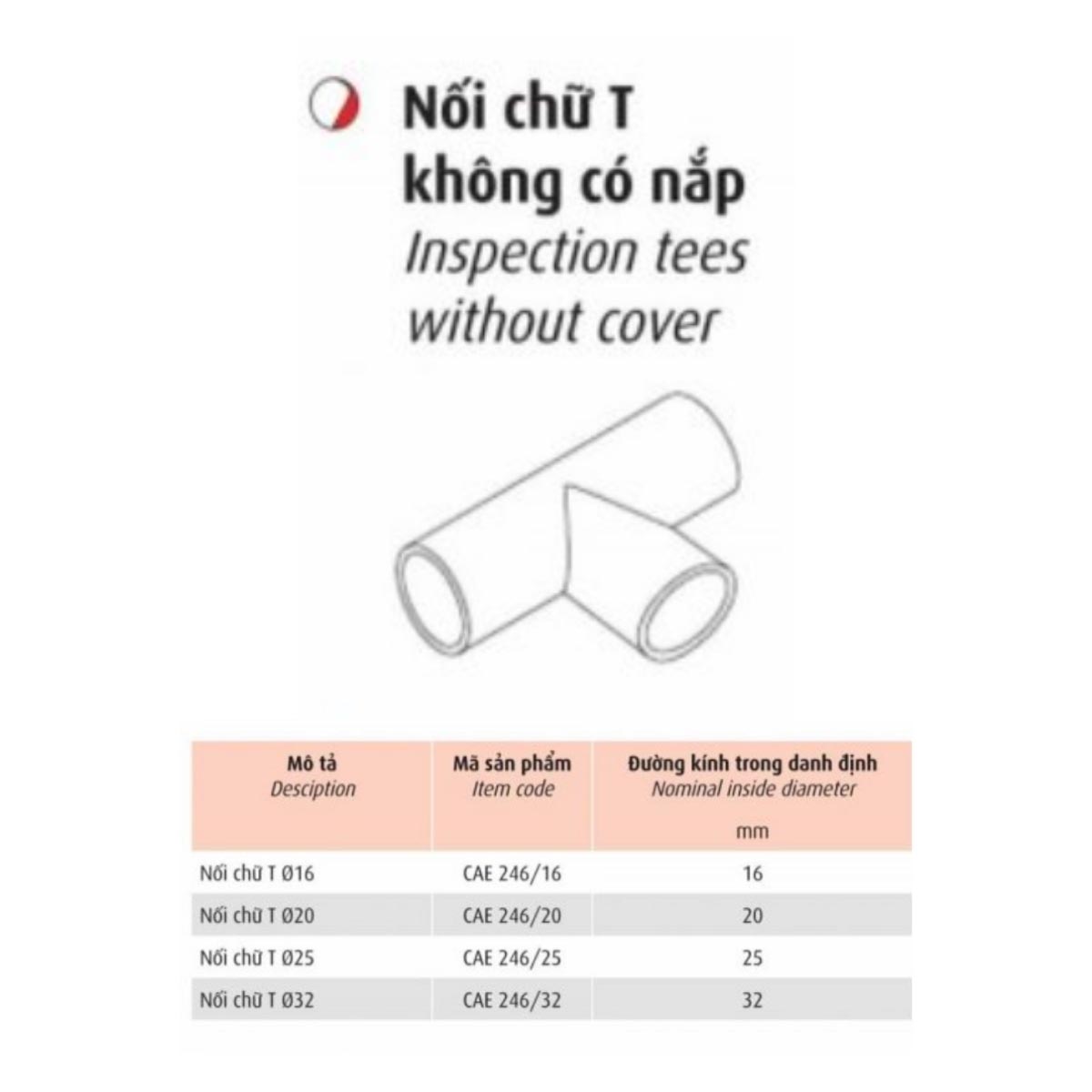 Nối chữ T CAE Cadivi