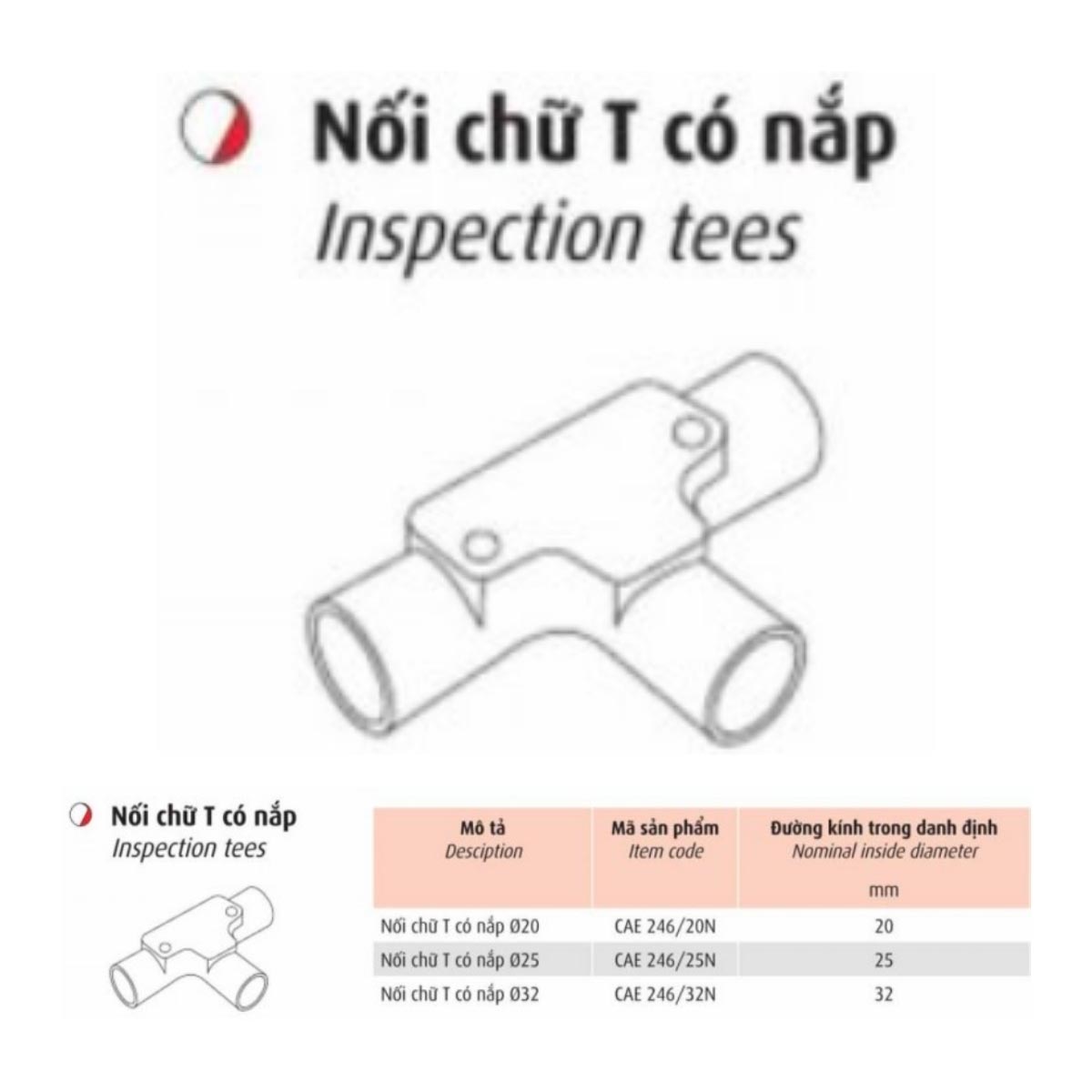 Nối chữ T có nắp CAE Cadivi